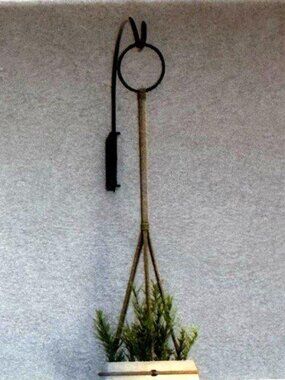 Curved Hanging Plant Wall Bracket 12.5" Black Metal Hook Indoor/Outdoor NEW
